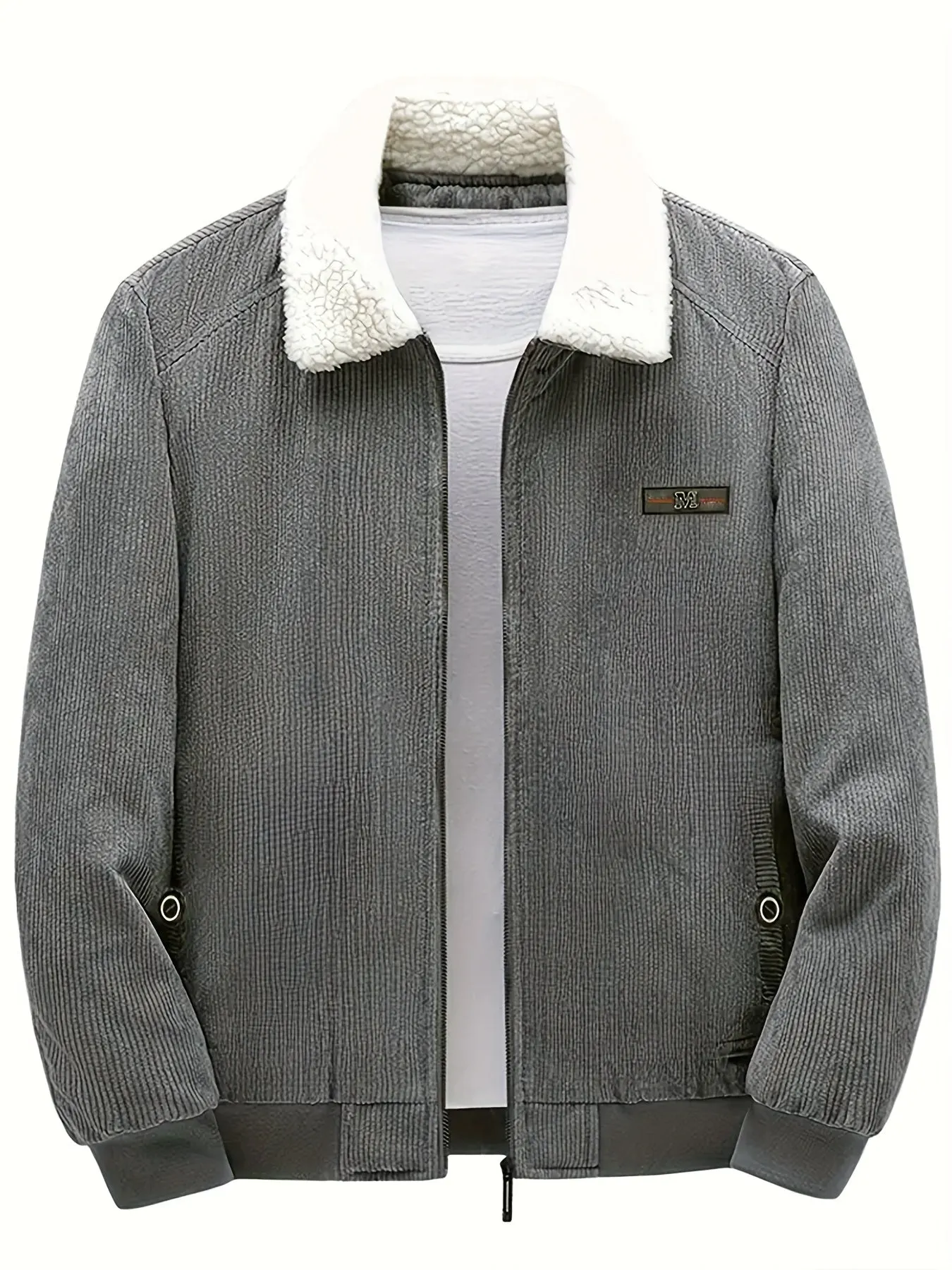 Men's Casual Retro Long Sleeve Warm Jacket with Label Patch | Ideal for Autumn/Winter