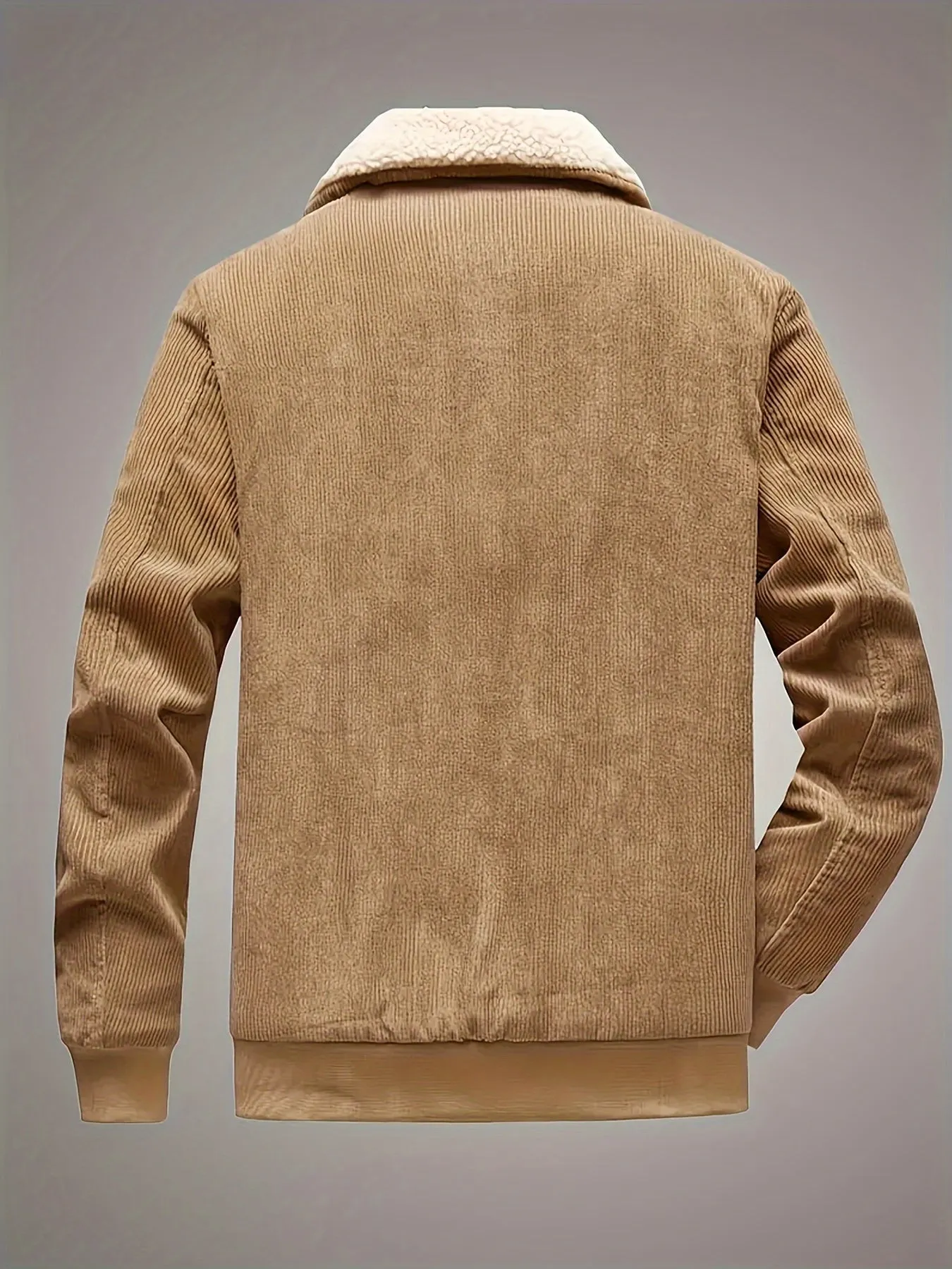 Men's Casual Retro Long Sleeve Warm Jacket with Label Patch | Ideal for Autumn/Winter