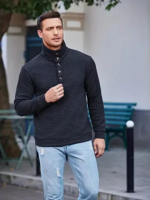 Men's Elegant Waffle Knit Roll Neck Jumper | Ideal for Autumn/Winter