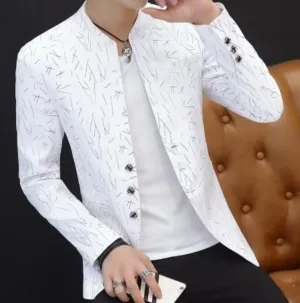 Mens Round Collar Blazer