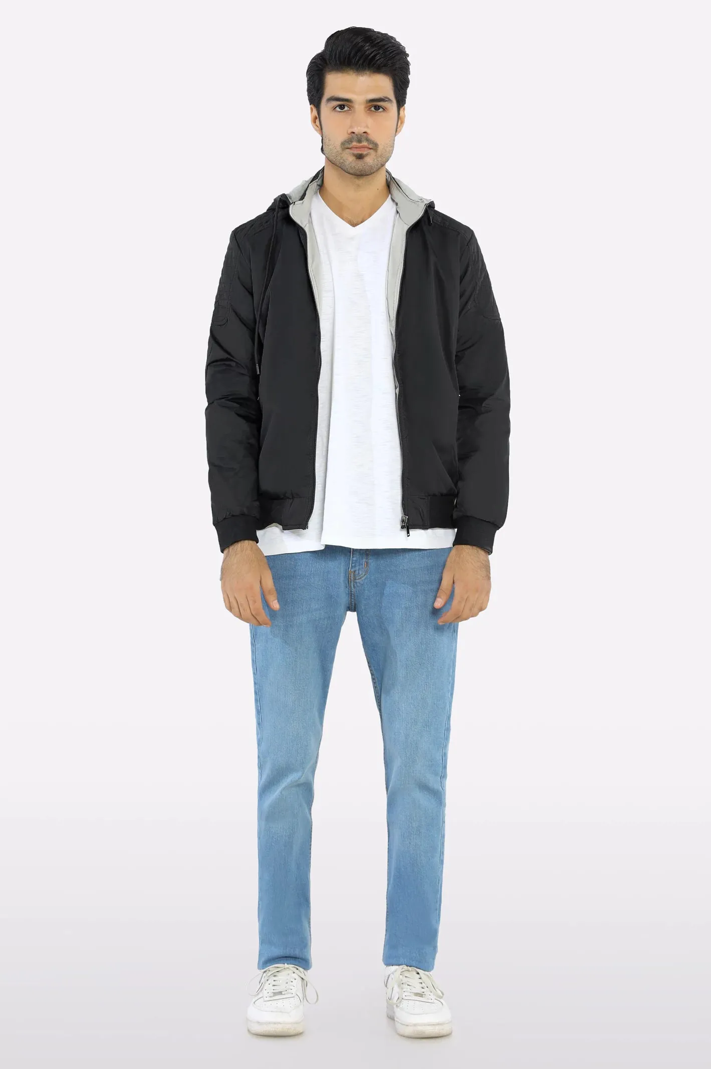 Men’s Black Reversible & Detachable Hoodie