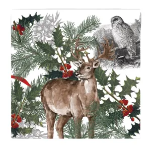 Michel Design Works Cocktail Napkin: Winter Woodland