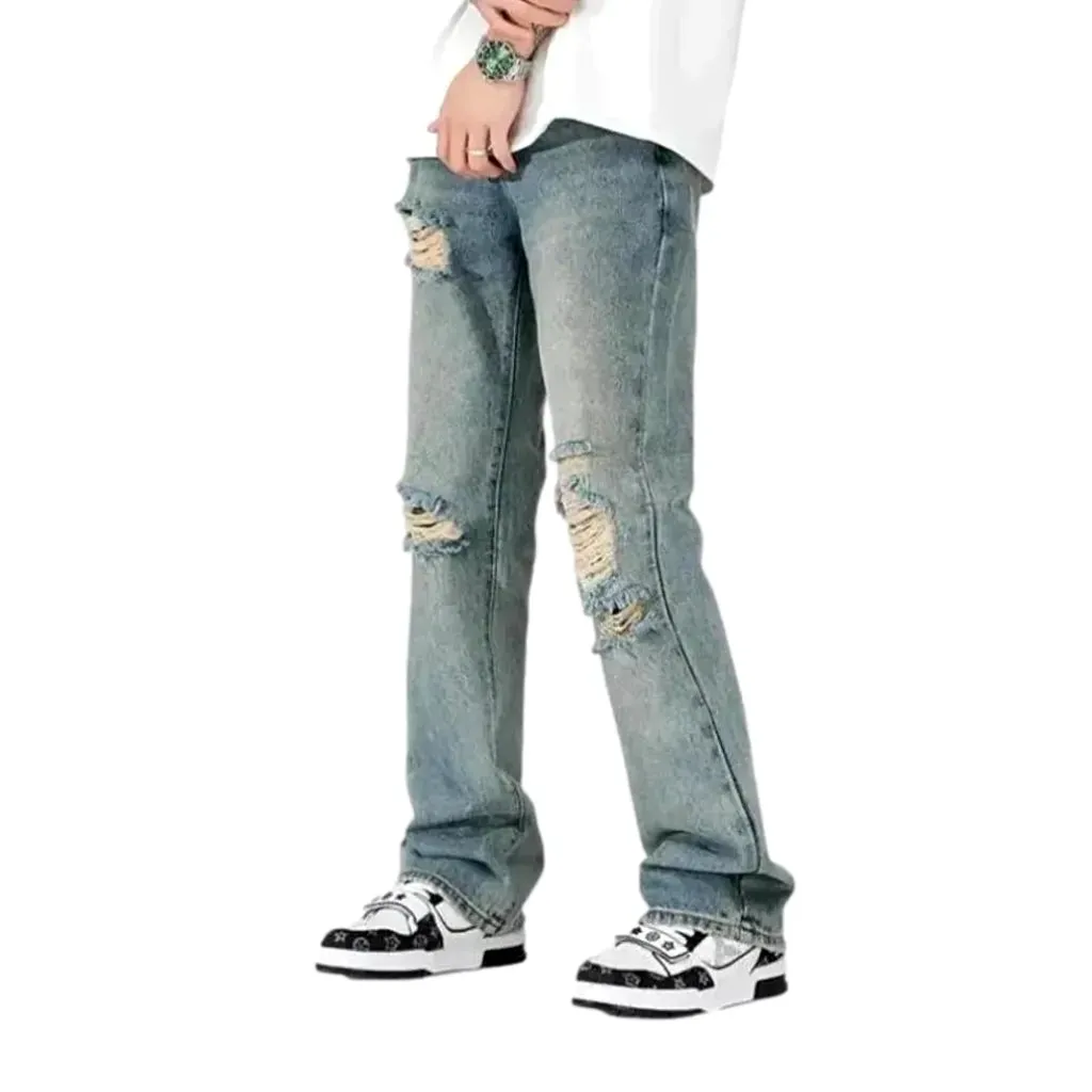 Mid rise loose men's jeans