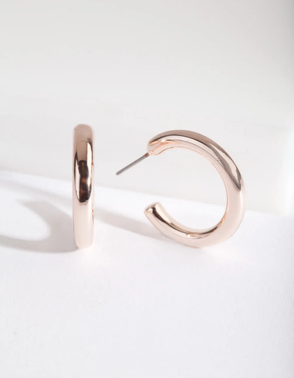 Mini Rose Gold Chunky Hoop Earrings