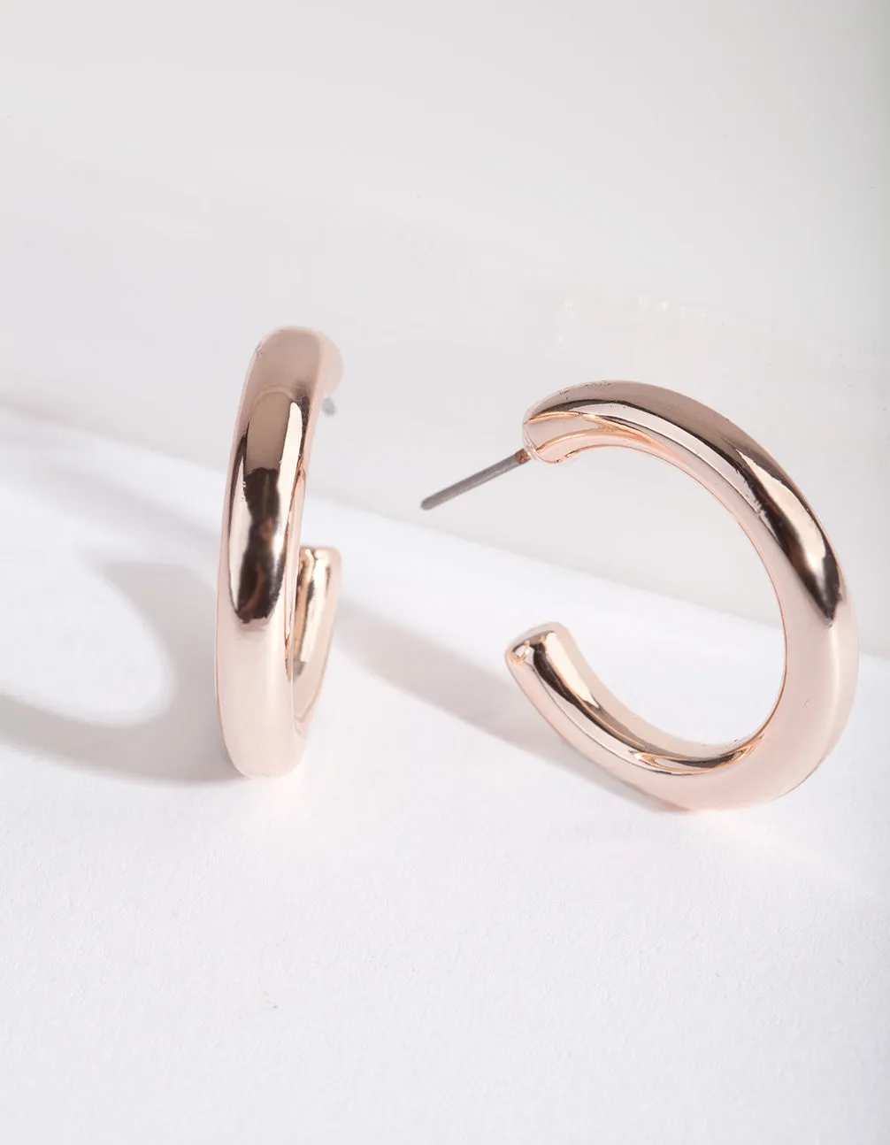 Mini Rose Gold Chunky Hoop Earrings