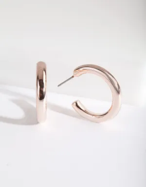 Mini Rose Gold Chunky Hoop Earrings