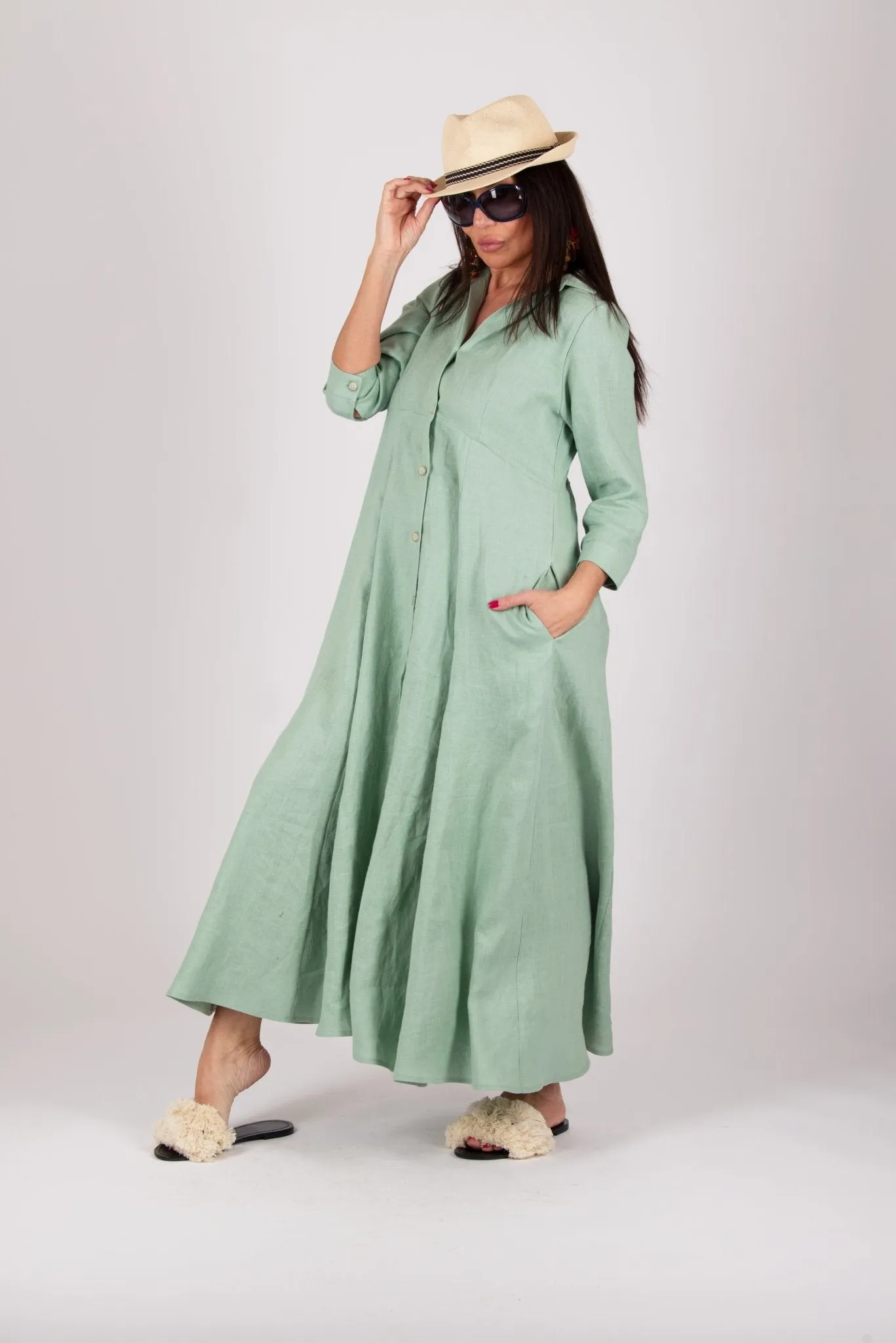 MIRA Linen Shirt Dress