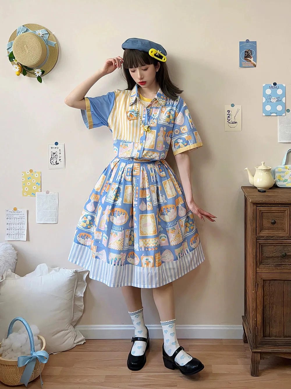 Miss Point~Daisy Lemon~Daily Lolita Short Sleeve Shirt Customized