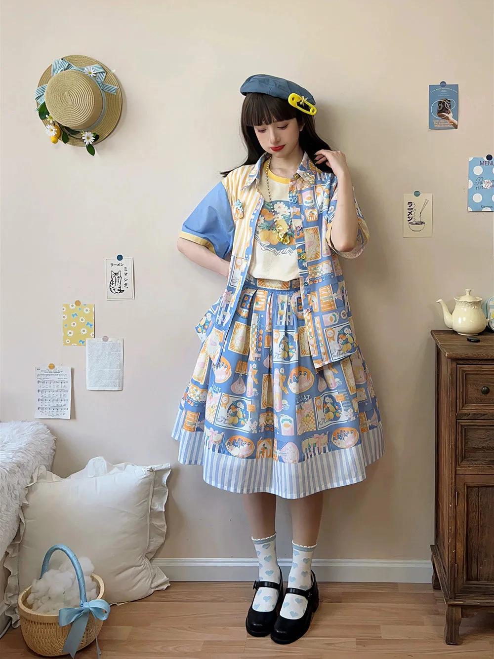 Miss Point~Daisy Lemon~Daily Lolita Short Sleeve Shirt Customized