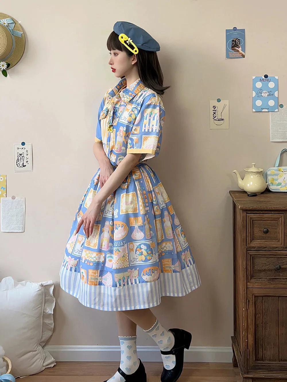 Miss Point~Daisy Lemon~Daily Lolita Short Sleeve Shirt Customized