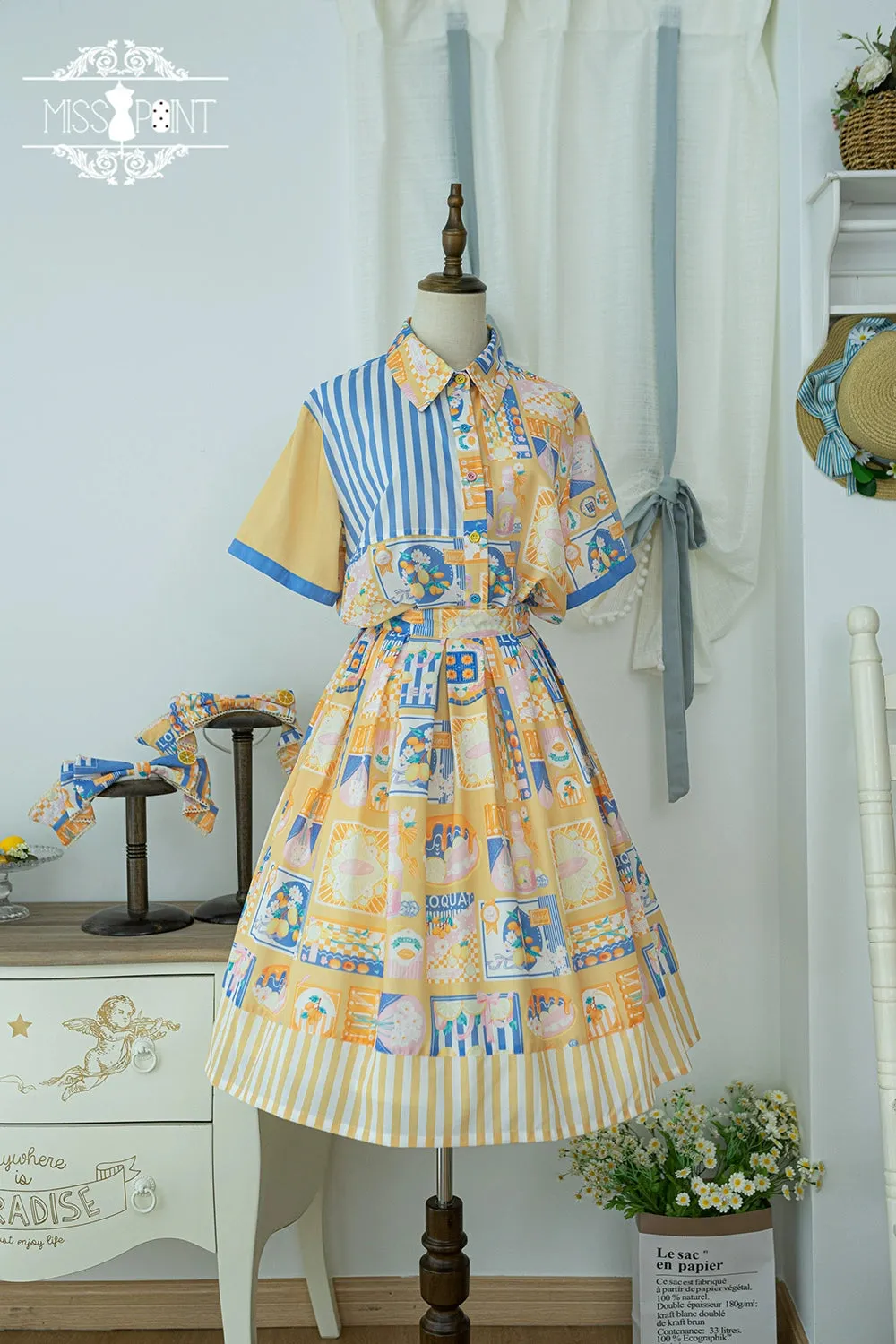 Miss Point~Daisy Lemon~Daily Lolita Short Sleeve Shirt Customized