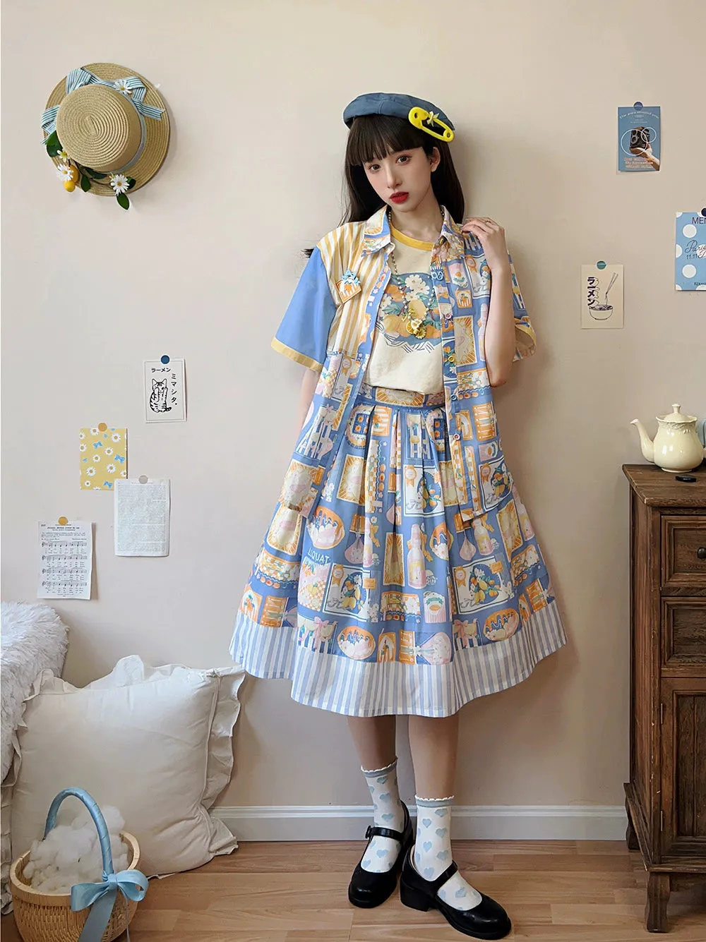 Miss Point~Daisy Lemon~Daily Lolita Short Sleeve Shirt Customized