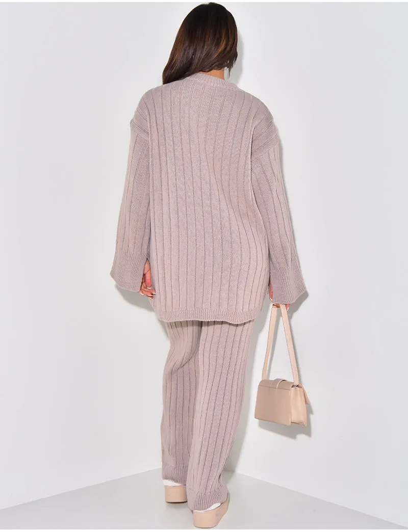 Naia Knitted Co-Ord - Taupe