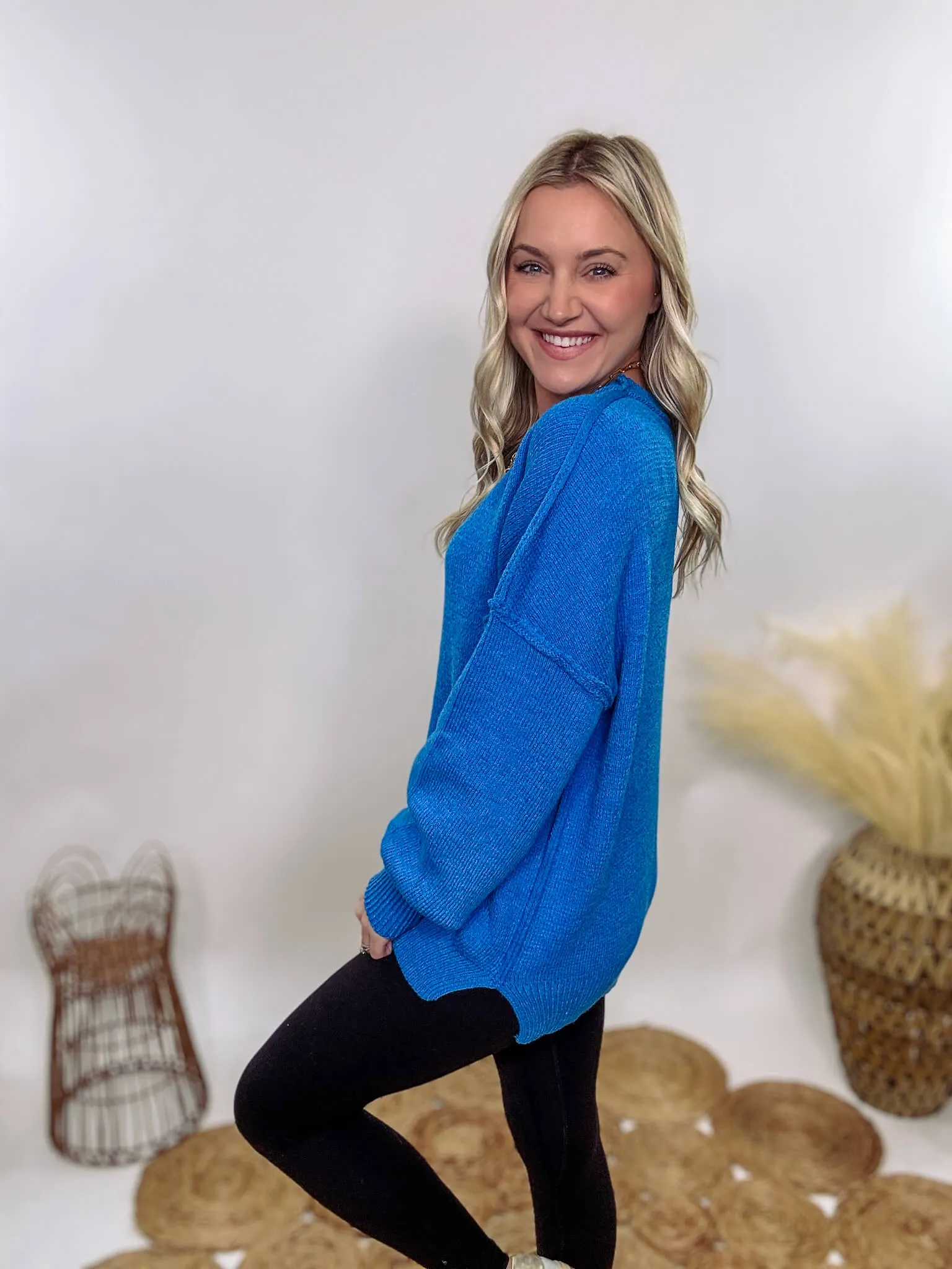 Ocean Blue Oversized Sweater