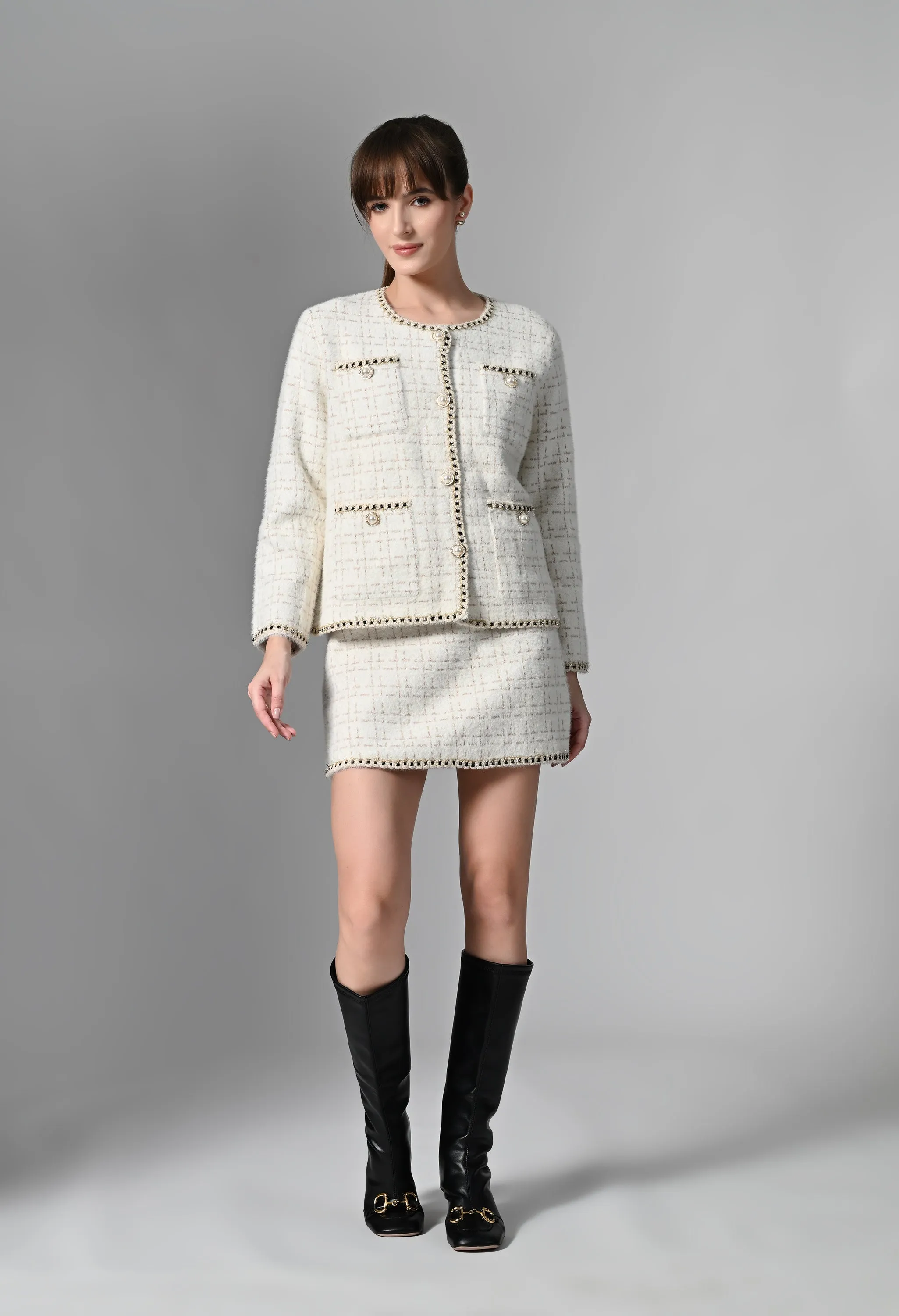Pankh Jubilant Soft Wool Blazer & Skirt Set