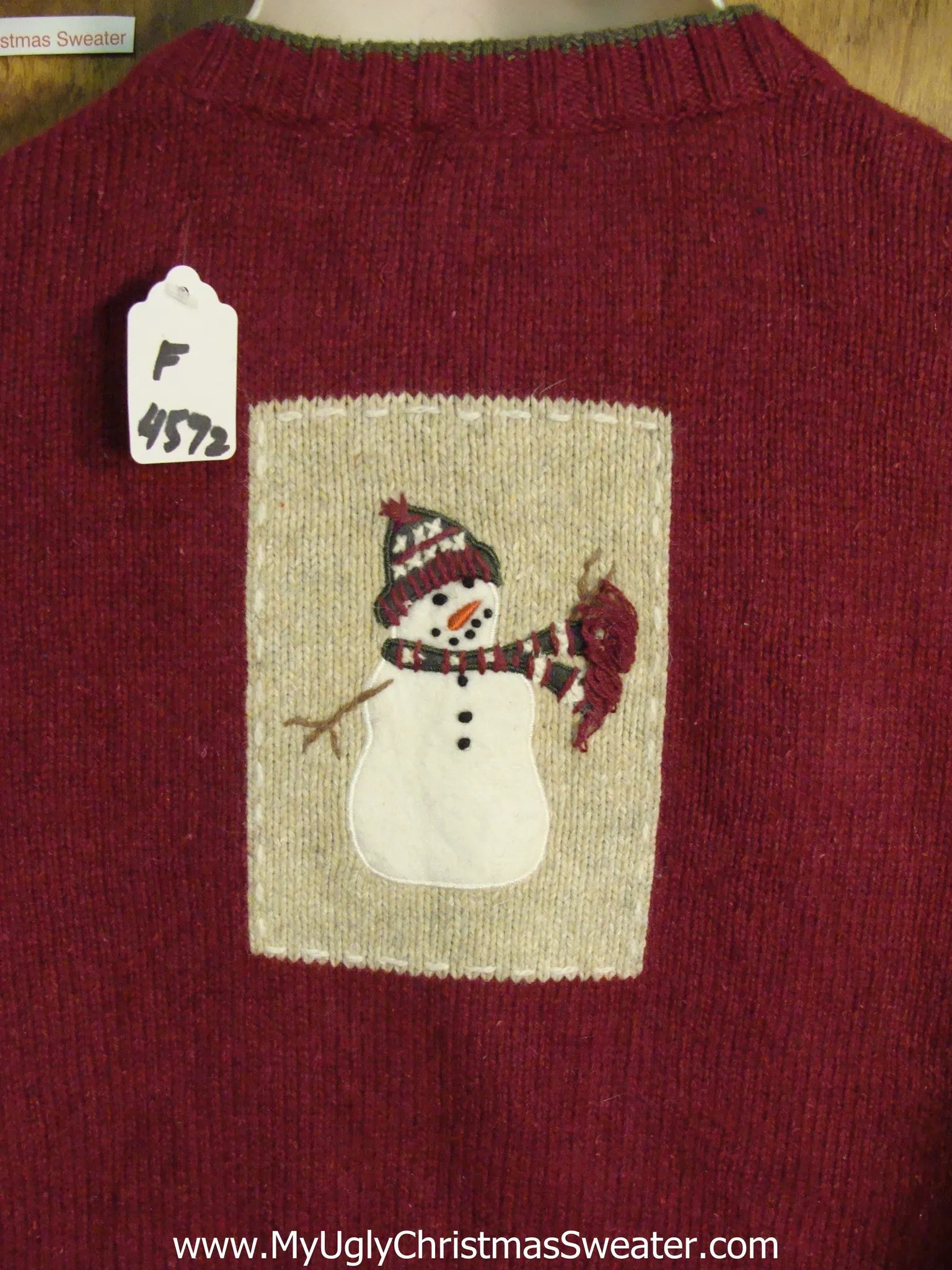 Patchwork Snowman Scenes Cute Holiday Sweater