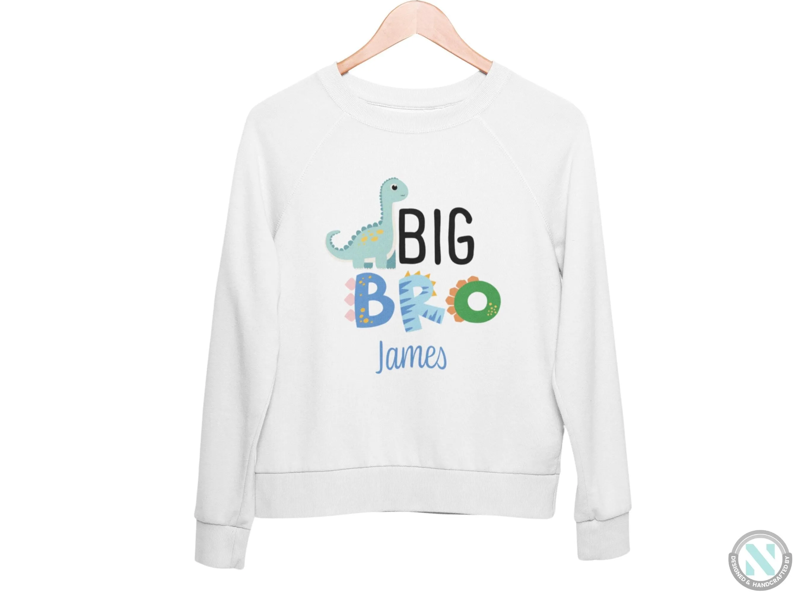 Personalized Long Sleeve Sweatshirt for Toddler Boys, Big Bro Text