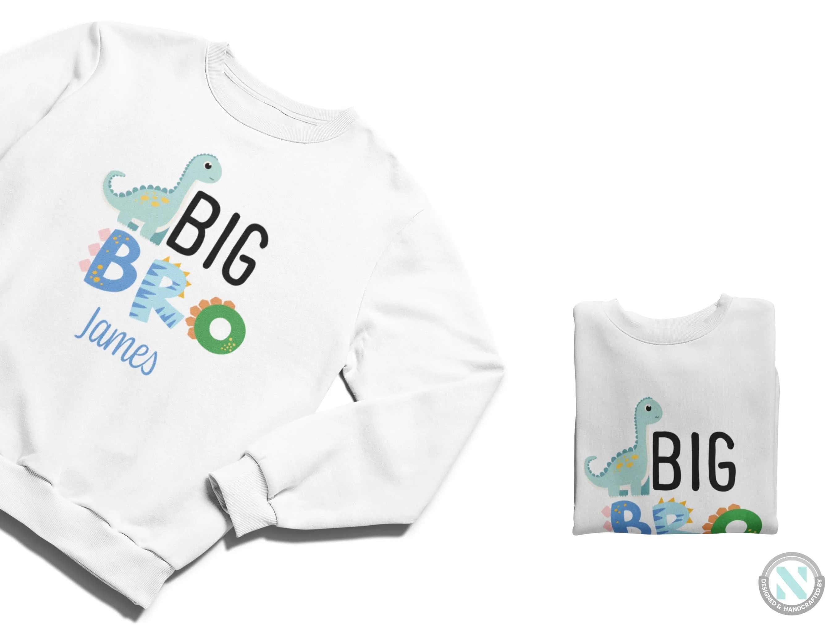 Personalized Long Sleeve Sweatshirt for Toddler Boys, Big Bro Text