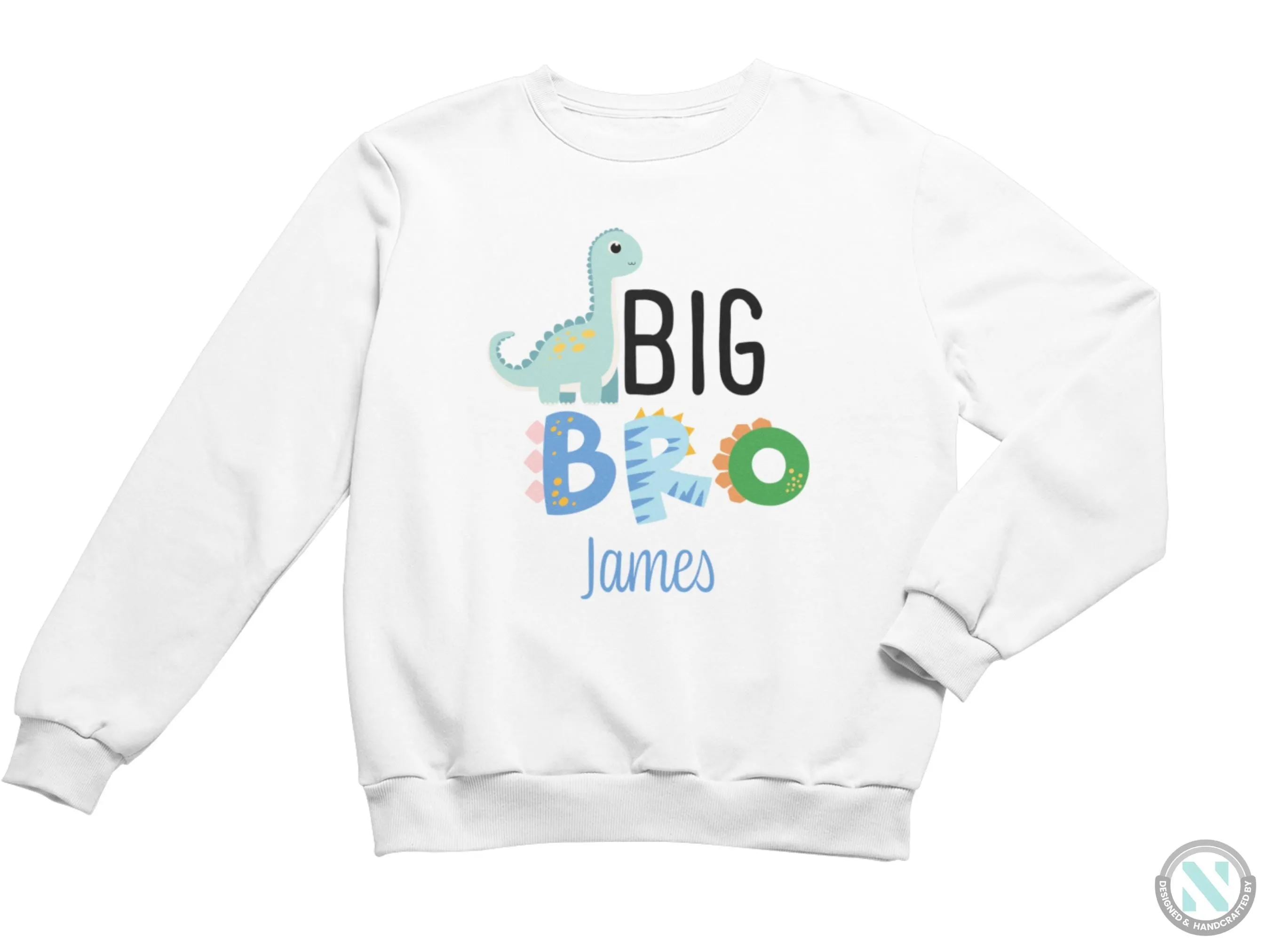 Personalized Long Sleeve Sweatshirt for Toddler Boys, Big Bro Text