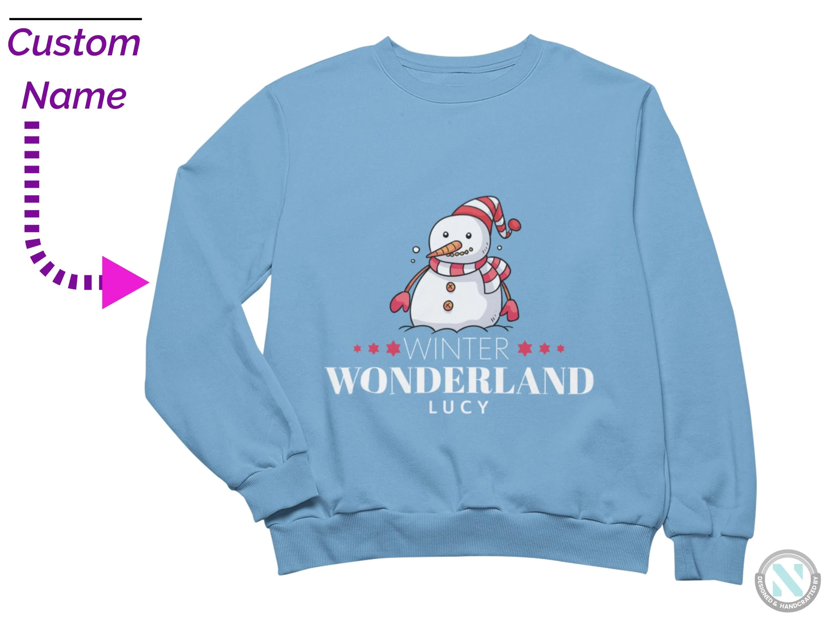 Personalized Winter Wonderland Text Christmas Sweatshirt for Toddler Girls