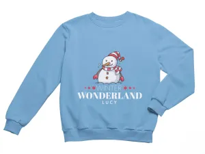 Personalized Winter Wonderland Text Christmas Sweatshirt for Toddler Girls