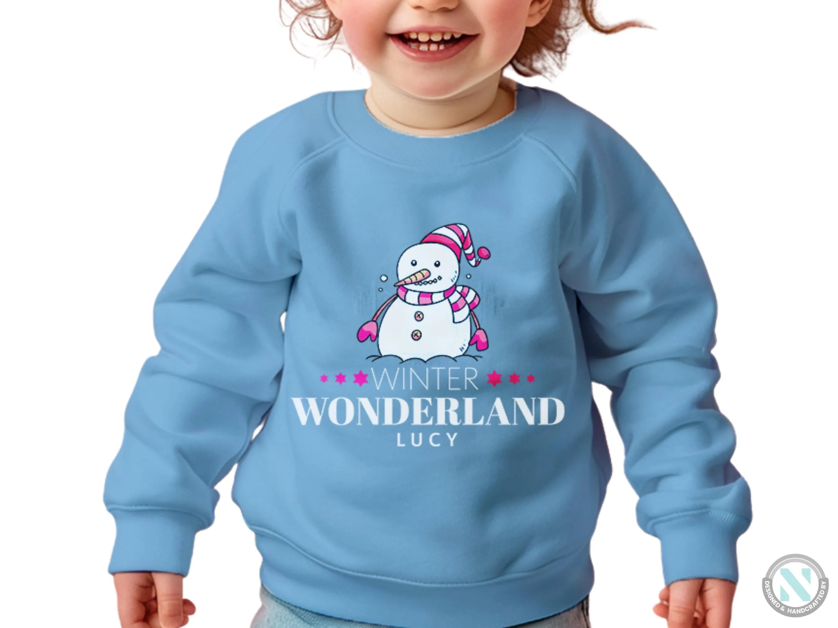 Personalized Winter Wonderland Text Christmas Sweatshirt for Toddler Girls