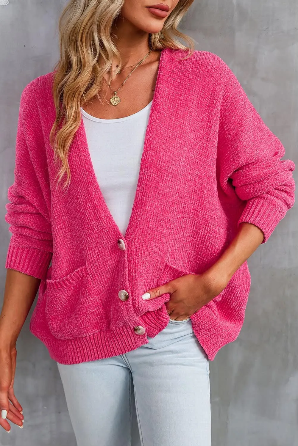 Pink Button Cardigan