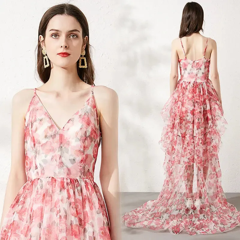 Pink Floral Formal Dress
