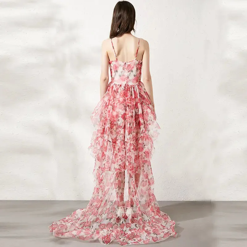Pink Floral Formal Dress