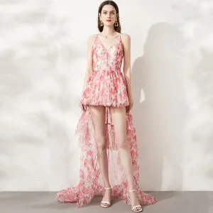 Pink Floral Formal Dress
