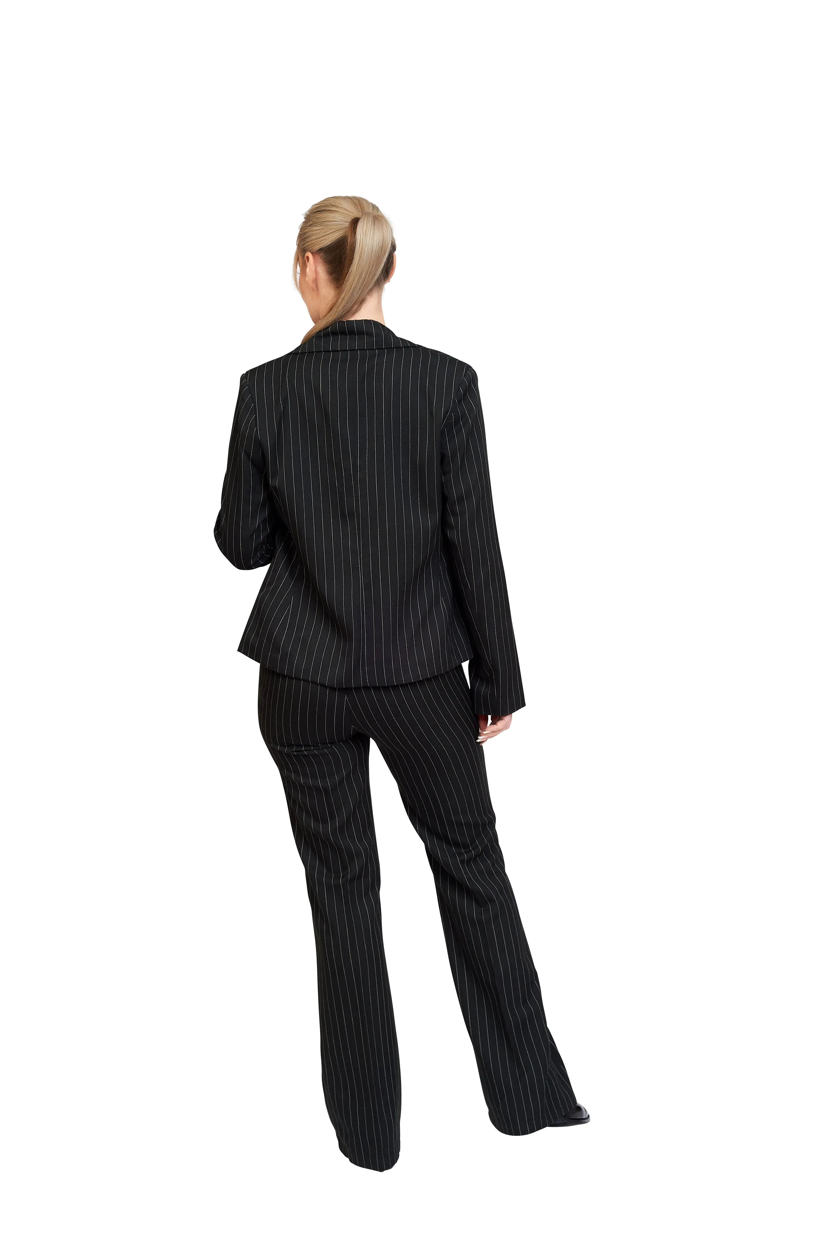 Pinstripe Trousers in Black