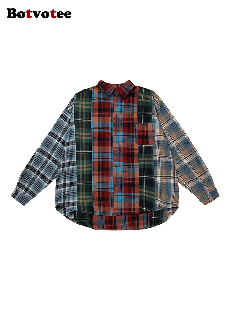 Plaid Retro Grunge Blouse