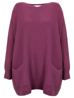 Plum Onesize Easy Sweater