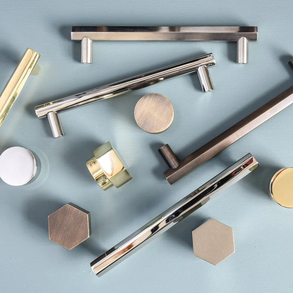 Polished Brass Hex Cabinet Knob