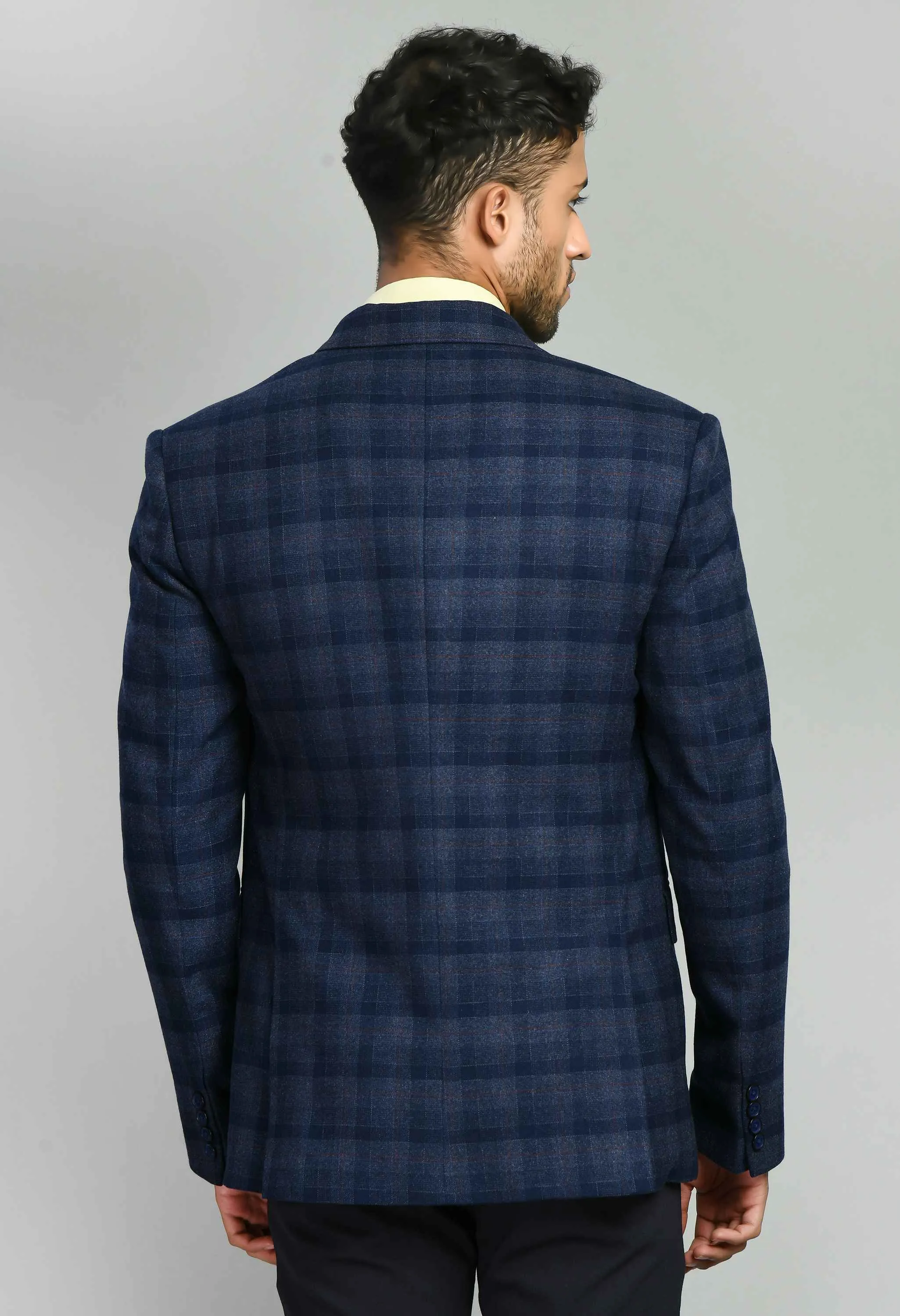 Premium Notched Lapel Navy blue Slim Fit Blazer