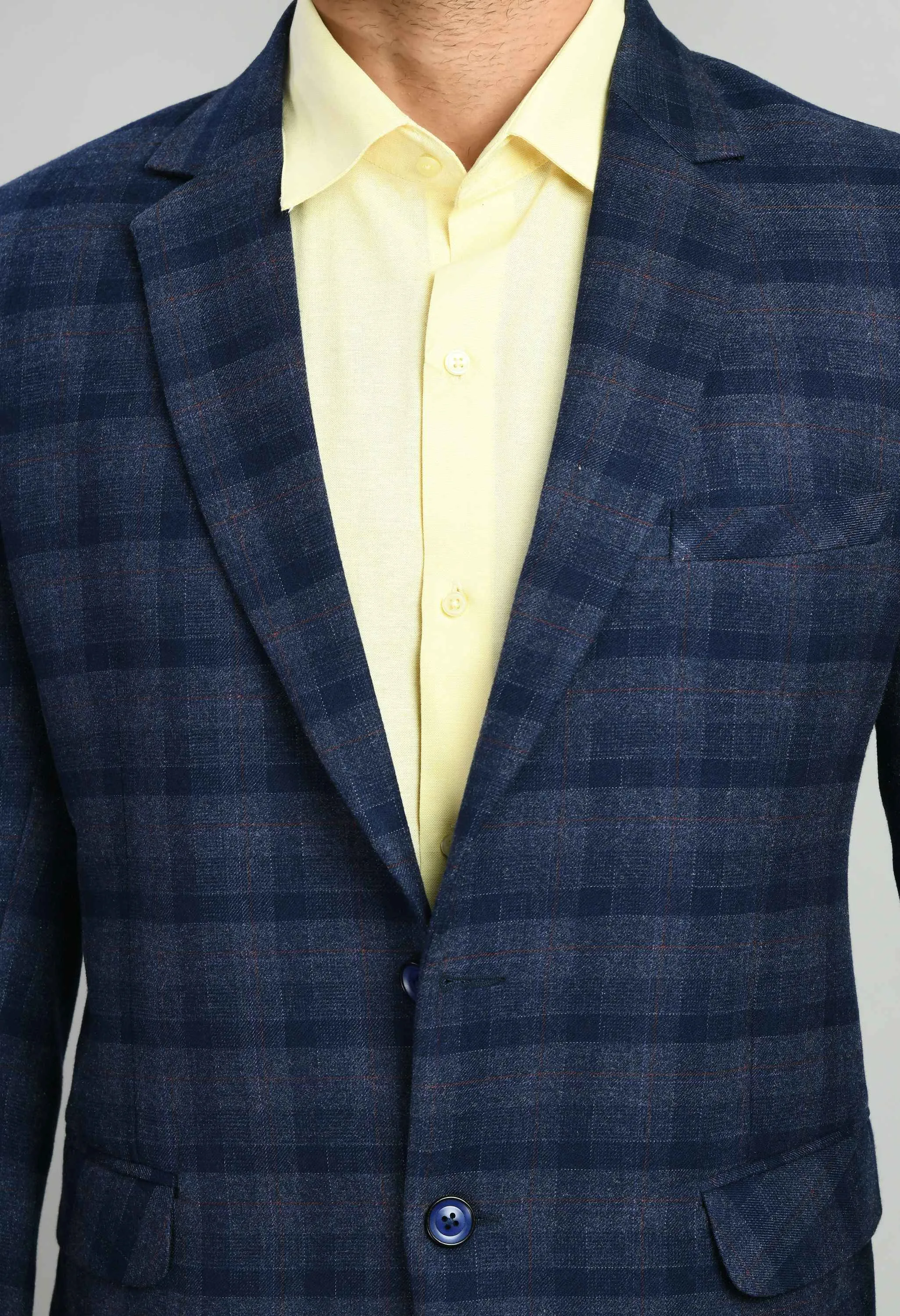 Premium Notched Lapel Navy blue Slim Fit Blazer