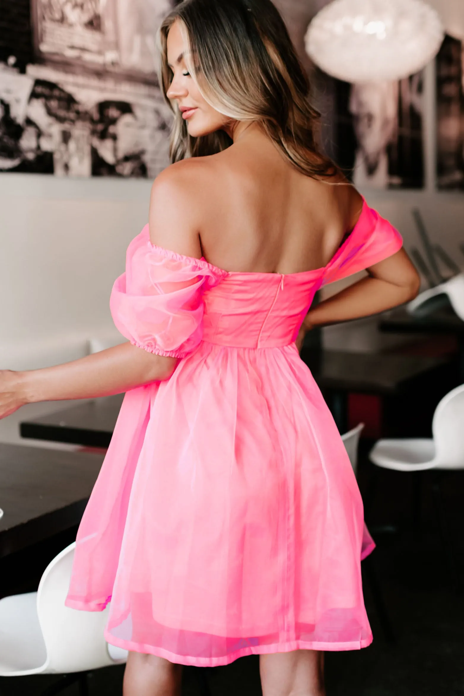 Princess Pose Babydoll Mini Dress (Pink)