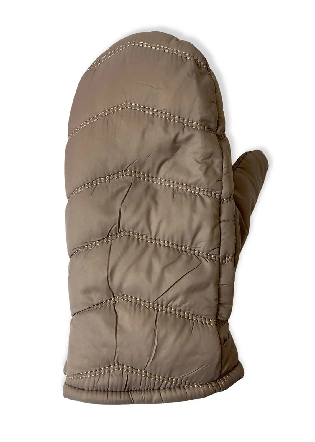 Quilted Faux Fur Lined  Mittens