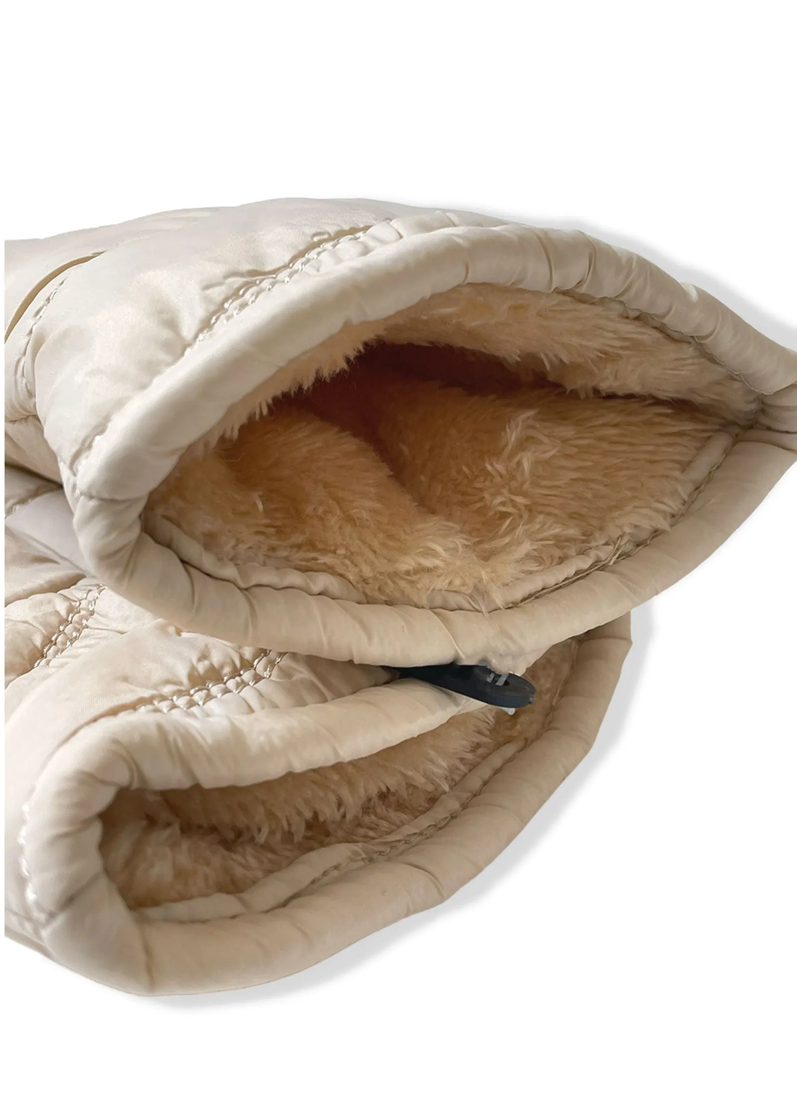 Quilted Faux Fur Lined  Mittens