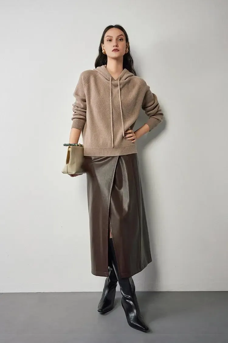 Relax Fit Merino Wool Hooded Sweater