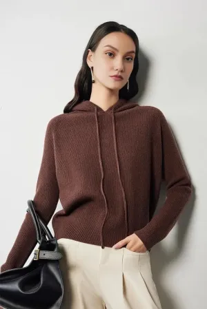 Relax Fit Merino Wool Hooded Sweater