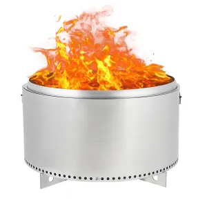 relaxed 20.5 InchPortable Smokeless Fire Pit â 32 Inch Stainless Steel Wood Burning Stove with Removable Ash Pan, Handles, and Stand, Ideal for Camping, Garden, and Backyard