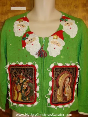 Religous Mary and Jesus Tacky Christmas Sweater