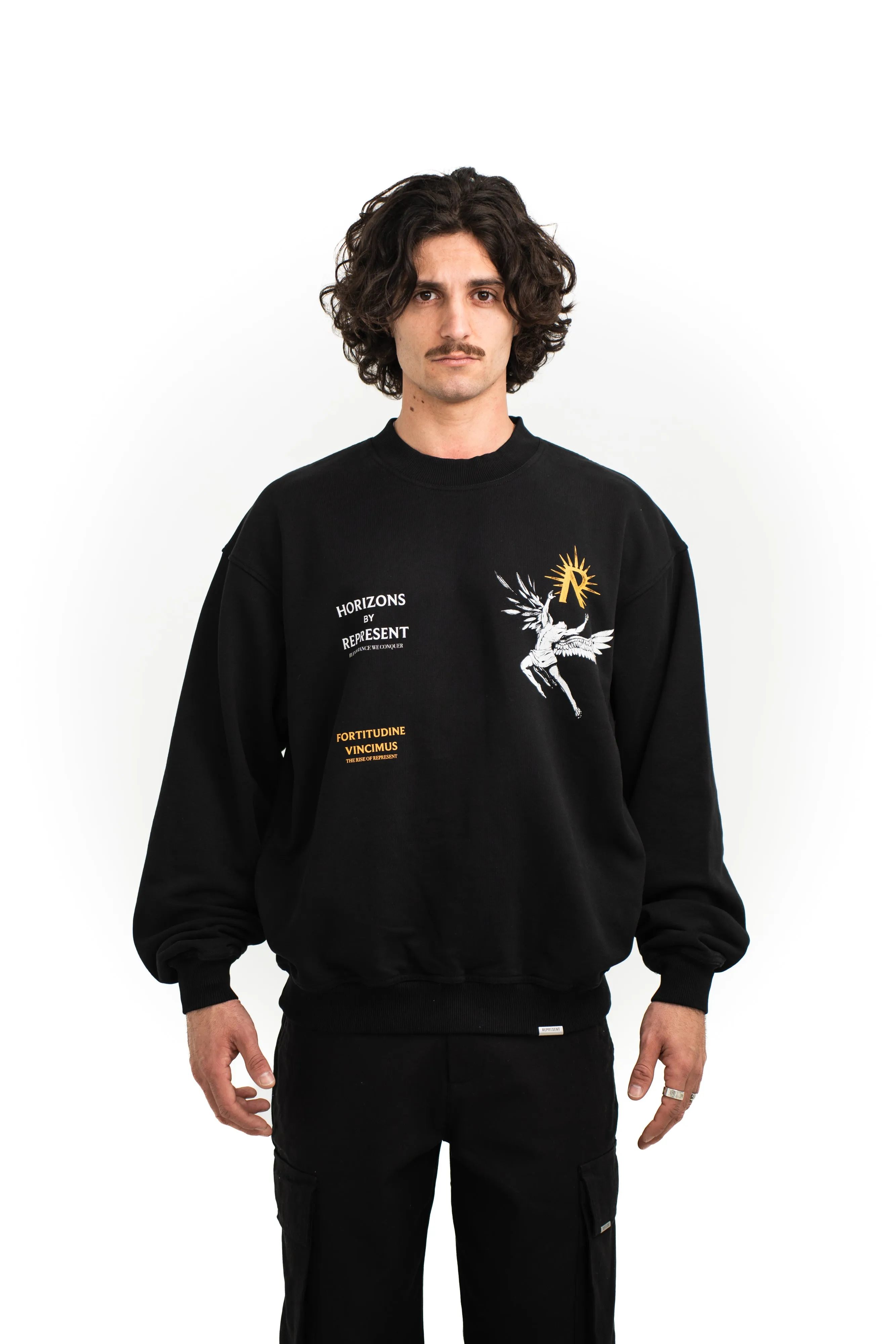 Represent Icarus Crewnecks Jet Black