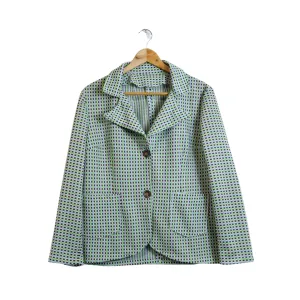 Retro Geometric Printed Blazer | 1970s | Medium