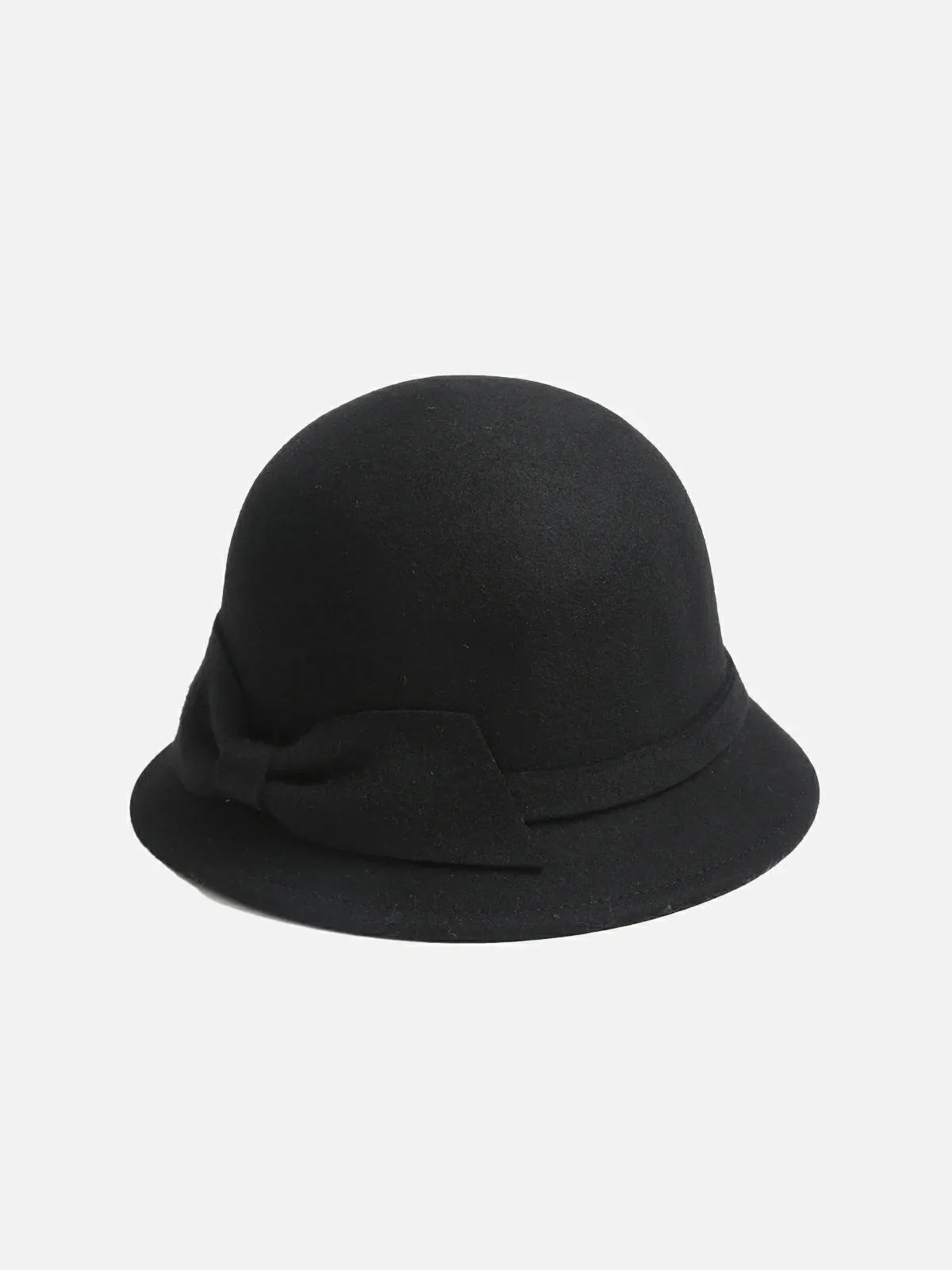 Retro Woolen Bow Bucket Hat