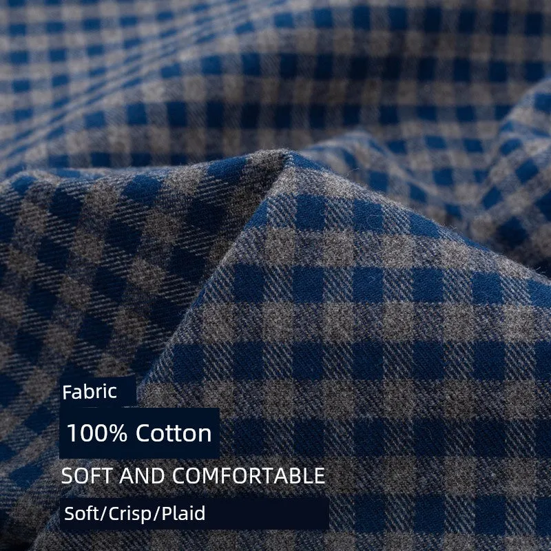 Romon Men's Long Sleeve Flannel Shirt – 2024 New Arrival Casual Lattice Button-Up