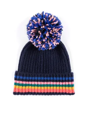 Ronen Winter Knit Beanie, Navy - Shiraleah