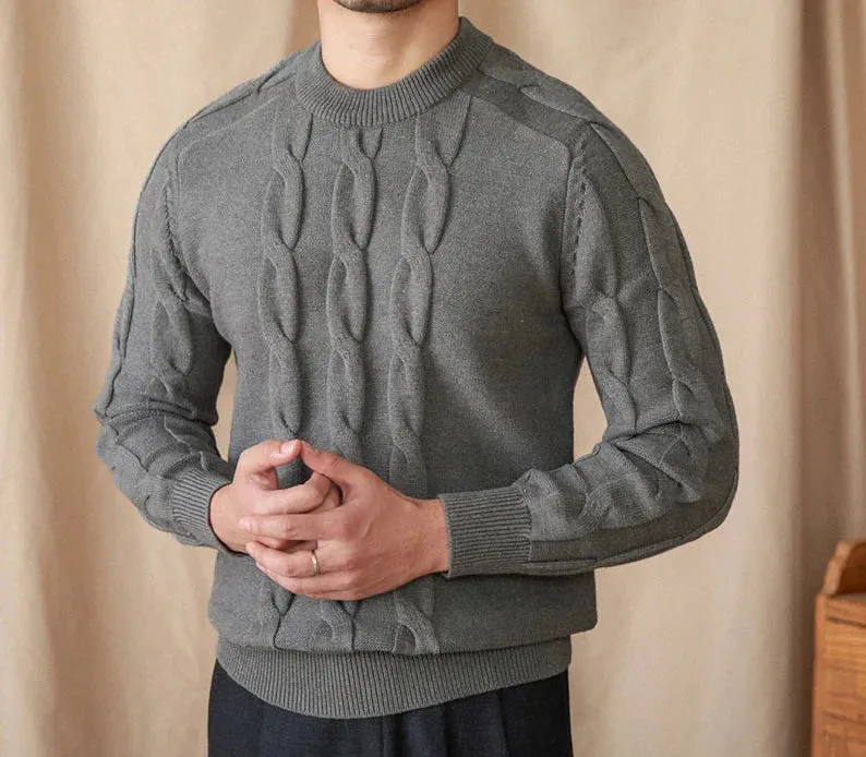 Round neck vintage sweater