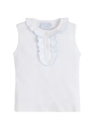Ruffled Henley - Blue